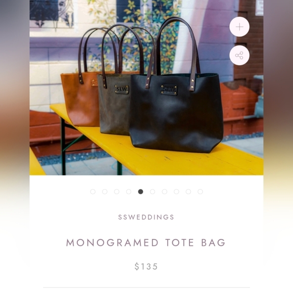 SS Weddings Classic Look Of A Vintage Leather Tote Bag Charcoal Color - Picture 2 of 13